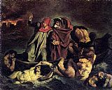 Manet Paintings - The Barque of Dante by Edouard Manet
